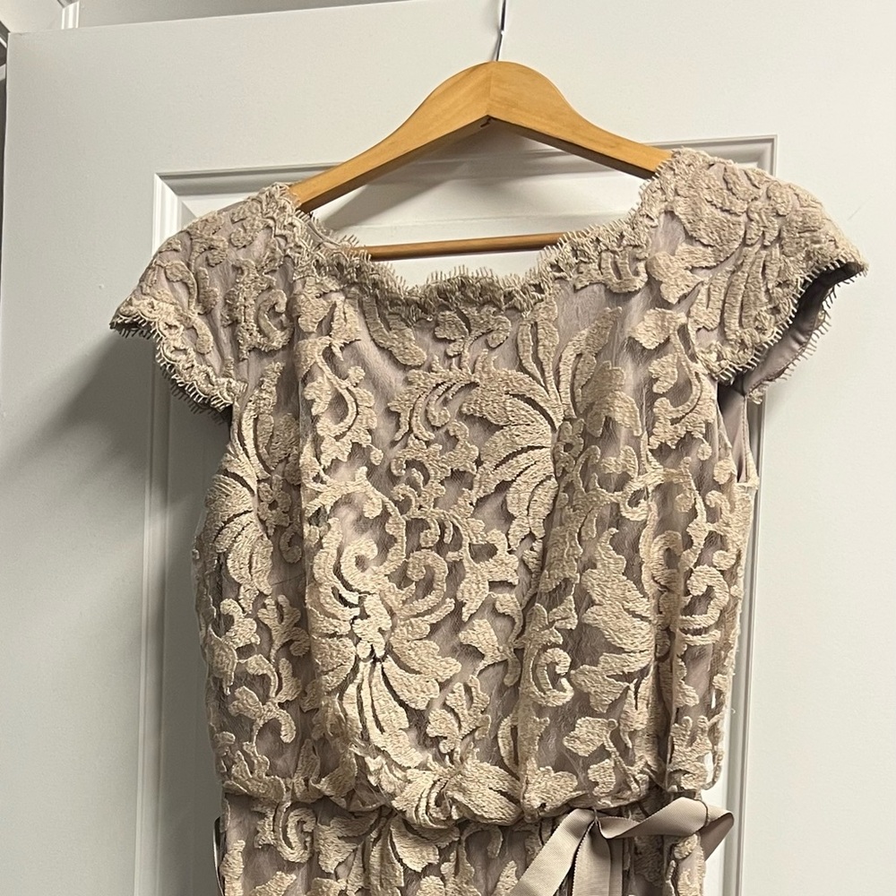 Tadashi Shoji Lace Midi Dress in Cream
